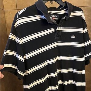 Echo Men's Navy Polo with White Stripes